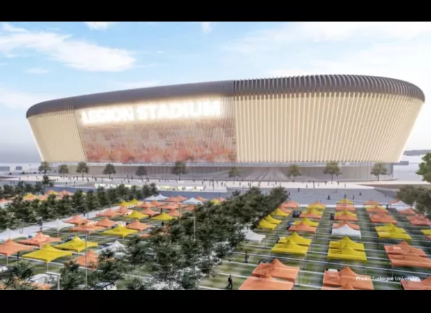 Tuskegee University students give Alabama's Legion Field Stadium a new look.