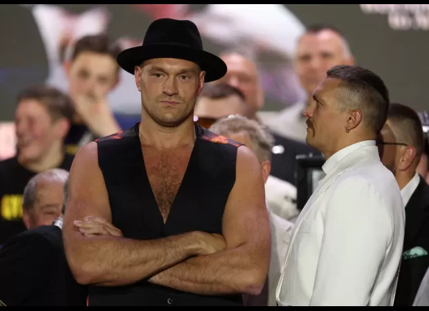 Fury discusses why he avoided eye contact with Usyk during their face-off.