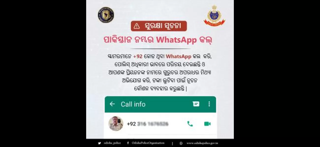 Police warn against receiving WhatsApp calls from Pakistani numbers.