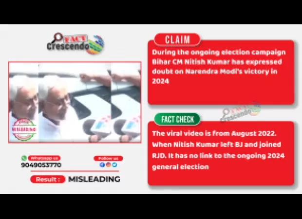 Video of Nitish Kumar doubting PM Modi's 2024 win is not new.