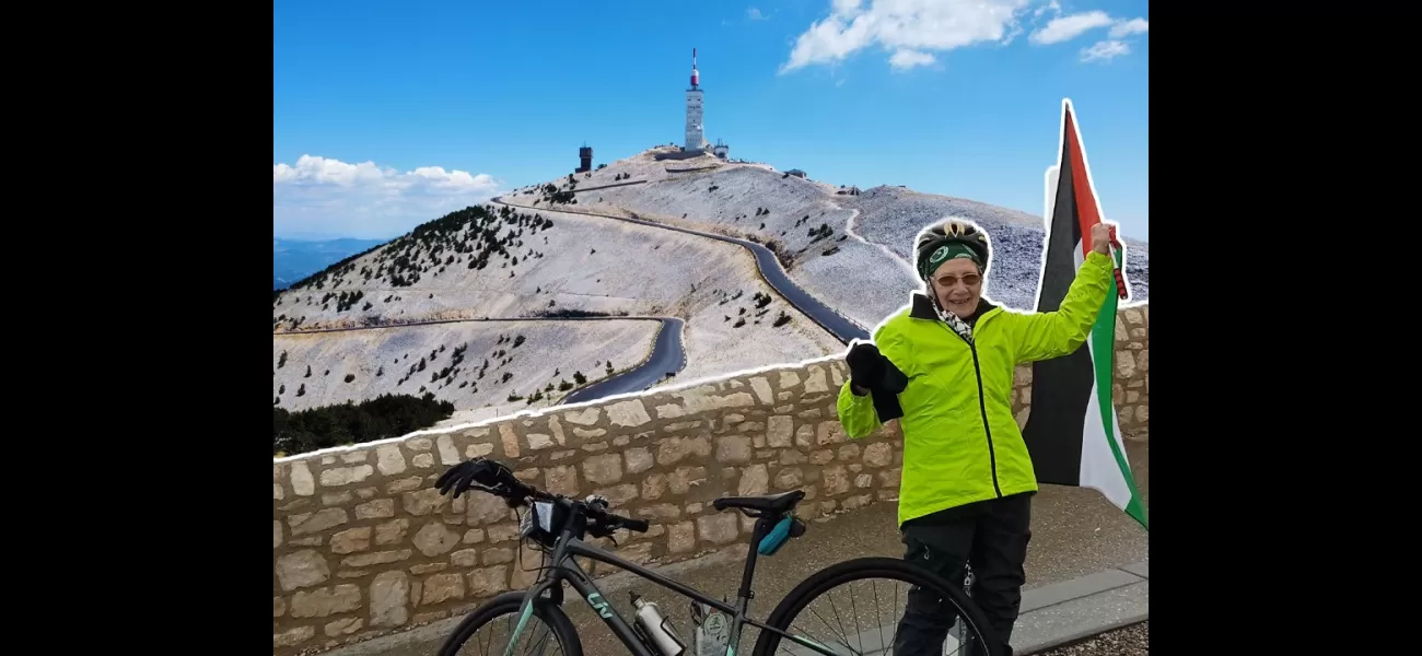 82-year-old grandmother climbs tough mountain to fundraise for Gaza, defying her age.