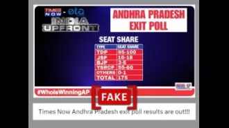 Times Now exit poll shows TDP leading in Andhra Pradesh, according to edited screenshot shared.