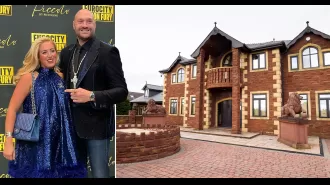 A peek inside Tyson and Paris Fury's luxurious £1.7 million mansion, complete with couple's thrones, Versace curtains, and a 'Gypsy King' driveway.
