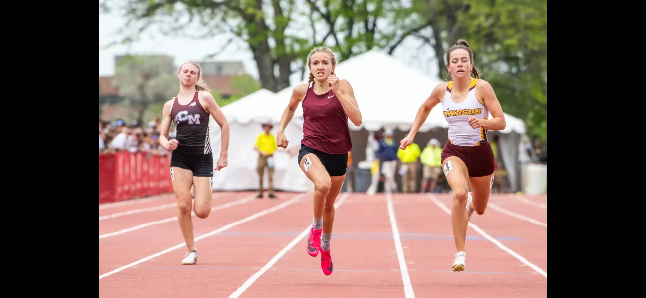 At the state track competition, Windsor's Mikey Munn and Golden's Abigail Trapp dominate the sprints amidst chaotic conditions.