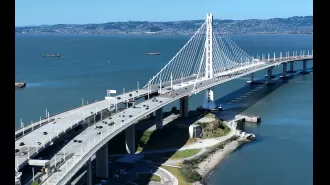 The eastbound lanes of the Bay Bridge are now open again after a grass fire was extinguished by crews.