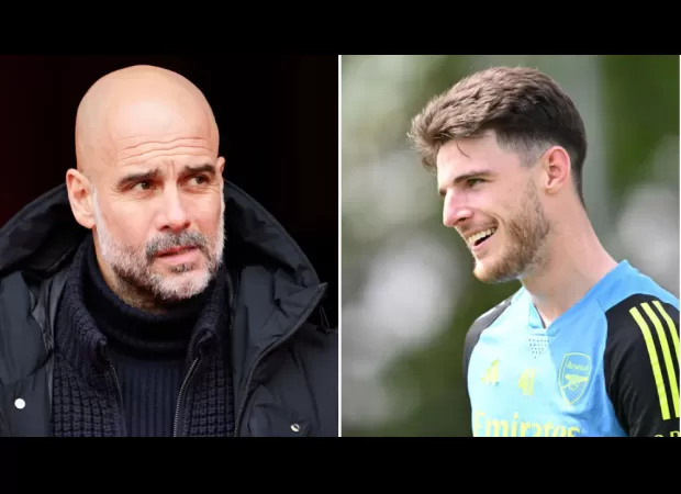 Declan Rice, an Arsenal player, has been communicating with his West Ham teammates before the important game against Manchester City.