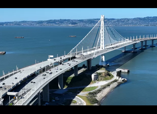 The eastbound lanes of the Bay Bridge are now open again after a grass fire was extinguished by crews.