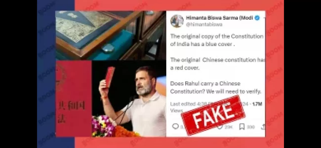 Assam CM falsely accuses Rahul Gandhi of carrying Chinese Constitution.