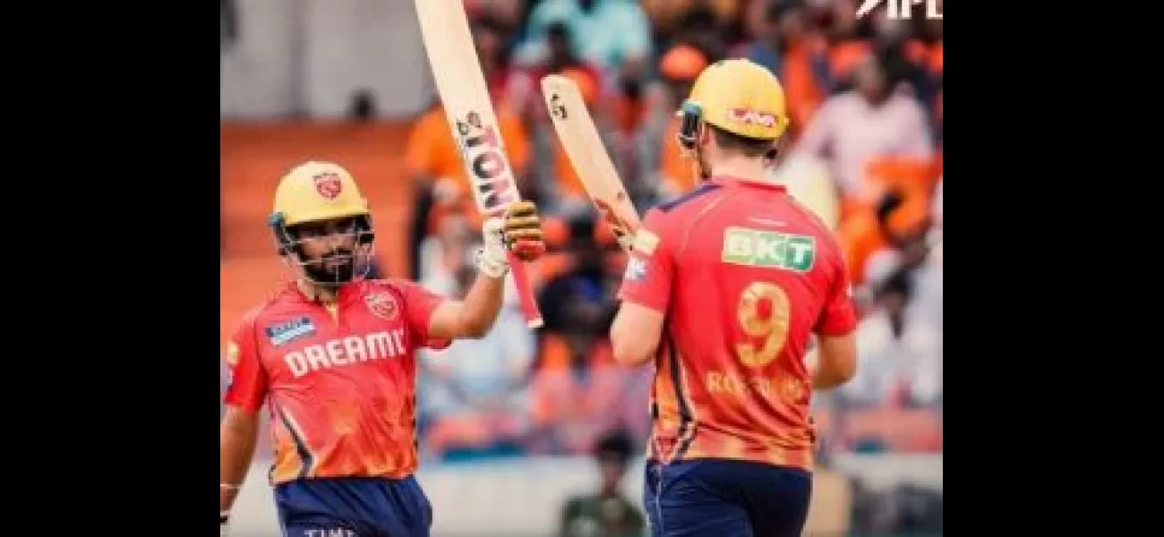 Prabhsimran leads PBKS to a score of 214/5 versus SRH in IPL game.