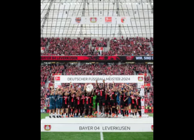 Leverkusen finishes undefeated season, Cologne demoted in Bundesliga.