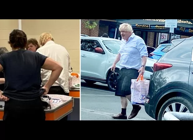 Boris Johnson shops at B&M in the dark, making another expensive purchase.