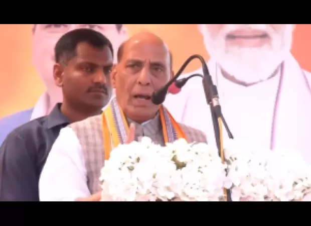 Rajnath Singh praises Modi as a savior for the poor during a rally in Odisha.