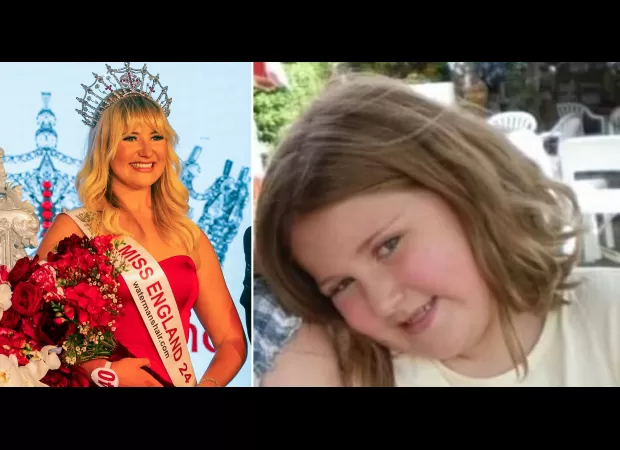 A woman who was teased for her size in school is now the first Miss England to be a size 16.