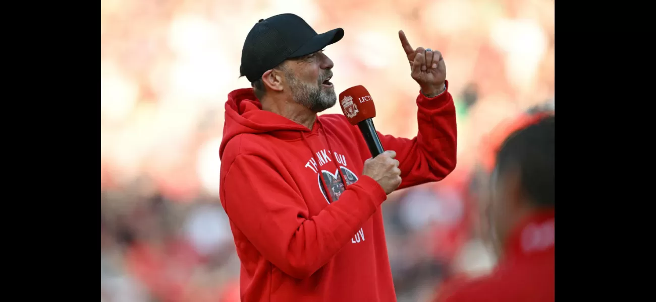 Klopp praises Slot in touching goodbye, leads chant for new Liverpool manager.
