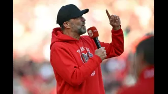 Klopp praises Slot in touching goodbye, leads chant for new Liverpool manager.