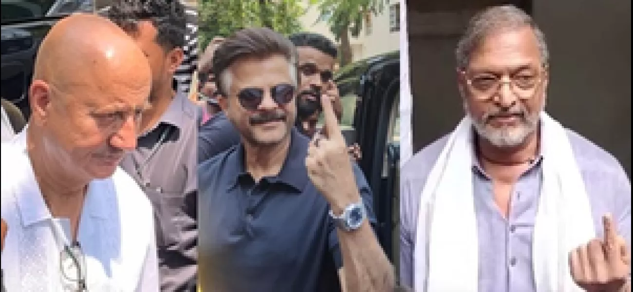 Bollywood actors Anil Kapoor, Nana Patekar, and Anupam Kher all cast their votes and proudly display their inked fingers.