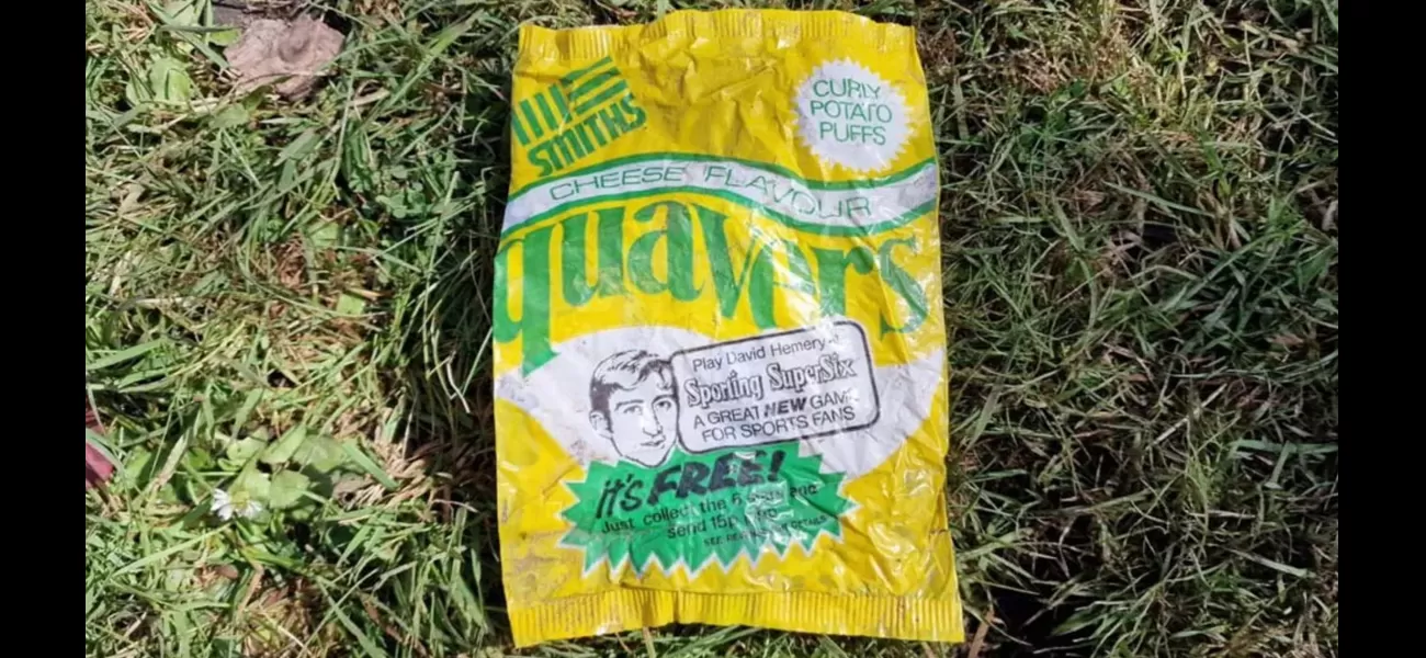 Man discovers 50-year-old potato chip bag in his backyard.