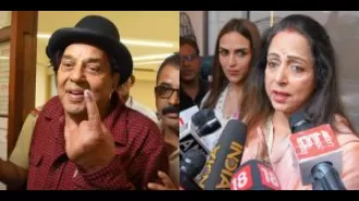 Dharmendra, Hema Malini, and Esha Deol all voted.