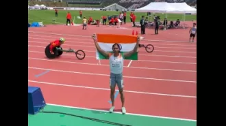 Deepthi Jeevanji wins gold in 400m T20 race at Para C'ships.