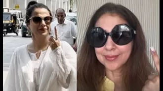 Actresses Vidya Balan and Urmila Matondkar braved the hot weather to cast their votes in Mumbai.