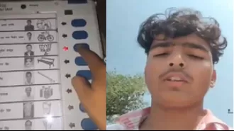 A man was arrested in UP after a video showed him casting 8 votes for a candidate.