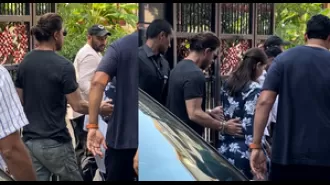 SRK, Gauri, and Aryan spend quality time together exercising.