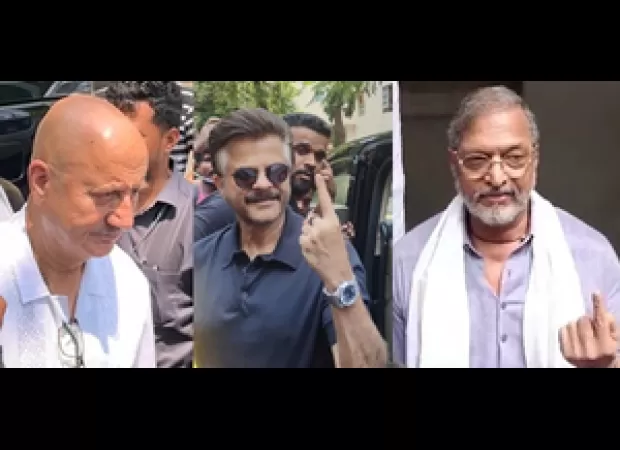 Bollywood actors Anil Kapoor, Nana Patekar, and Anupam Kher all cast their votes and proudly display their inked fingers.