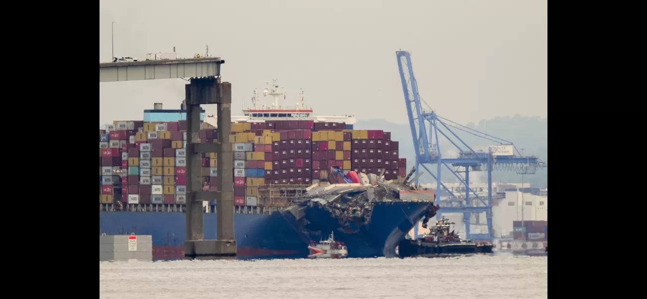 Damaged ship that caused Baltimore bridge collapse being guided to harbor.