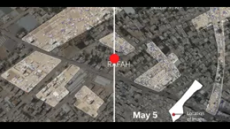 Palestinians quickly left Rafah after Israel told them to evacuate, as seen in satellite photos.