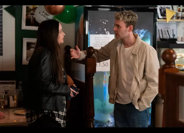 Loved-up pair reunite for a night in EastEnders.