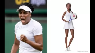 Mattel celebrates Venus Williams by creating a Barbie doll in her honor, recognizing her as a role model.