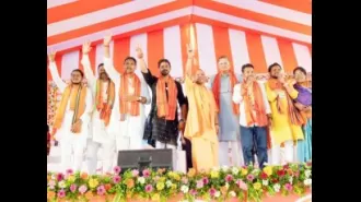 If Odisha creates 'double engine' govt, Adityanath says bulldozers will be used against mafia.