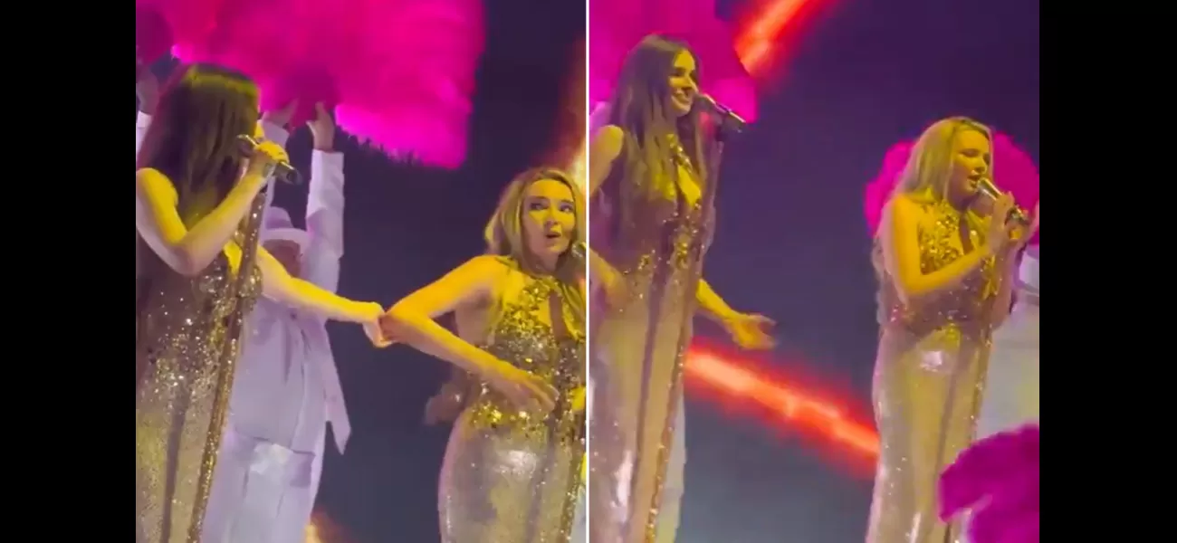 Nadine Coyle steps in to sing for Cheryl on Girls Aloud tour, creating a heartwarming moment.