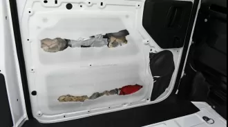 Drugs worth millions discovered concealed in vans.