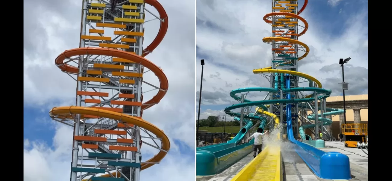 US's tallest waterslide, standing at 145ft, will soon open with five separate slides.