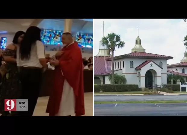 A priest bit a woman who was denied Communion, claiming to do so to protect the Communion wafer.