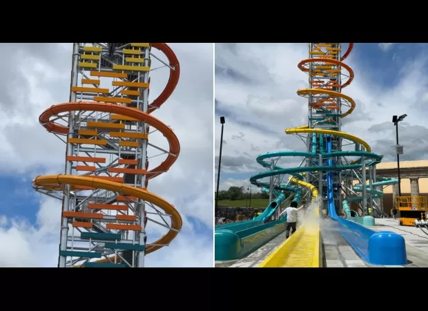 US's tallest waterslide, standing at 145ft, will soon open with five separate slides.