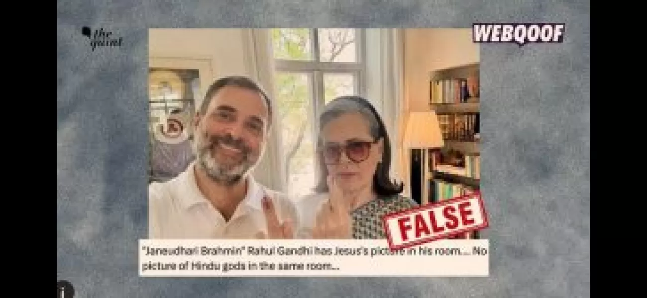 Fake photo of Rahul and Sonia Gandhi does not depict Jesus Christ.