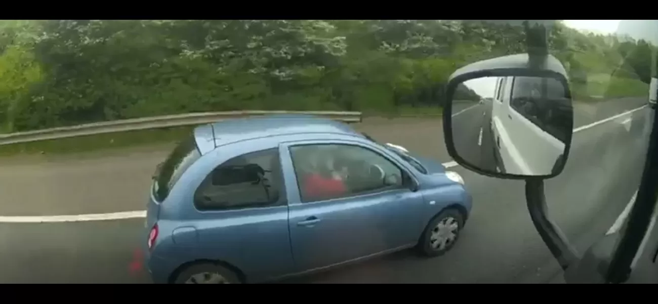 Bad British drivers caught multi-tasking as they type on laptops and steer with knees.