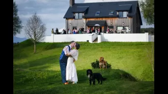 My dogs led me down the aisle and it was complete chaos.