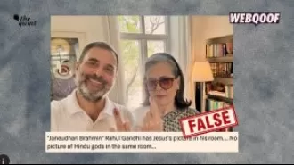Fake photo of Rahul and Sonia Gandhi does not depict Jesus Christ.