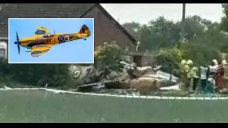 A pilot died when a WW2 plane crashed during a Battle of Britain event.
