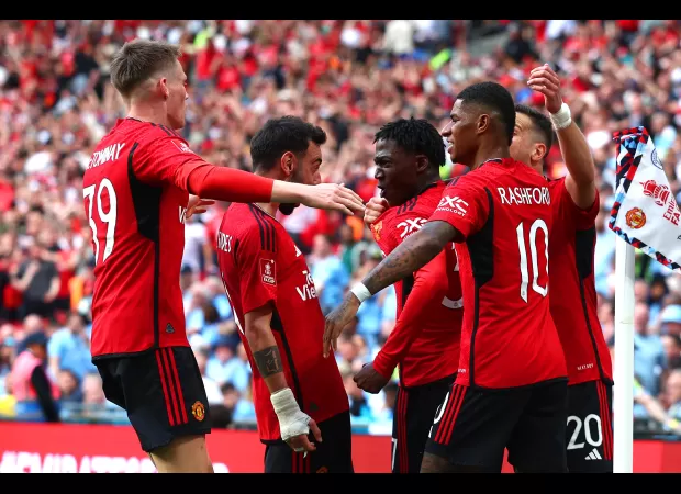 Ten Hag leads Man United to shock FA Cup win over Man City in final game as manager.