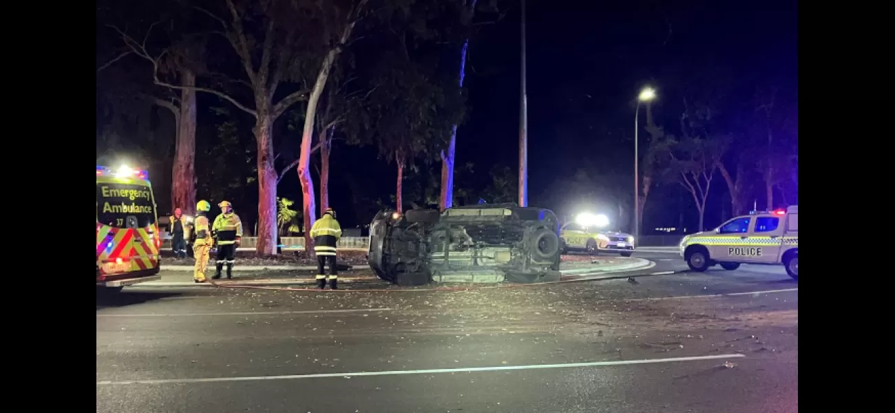 Driver survives scary roundabout accident in Adelaide.