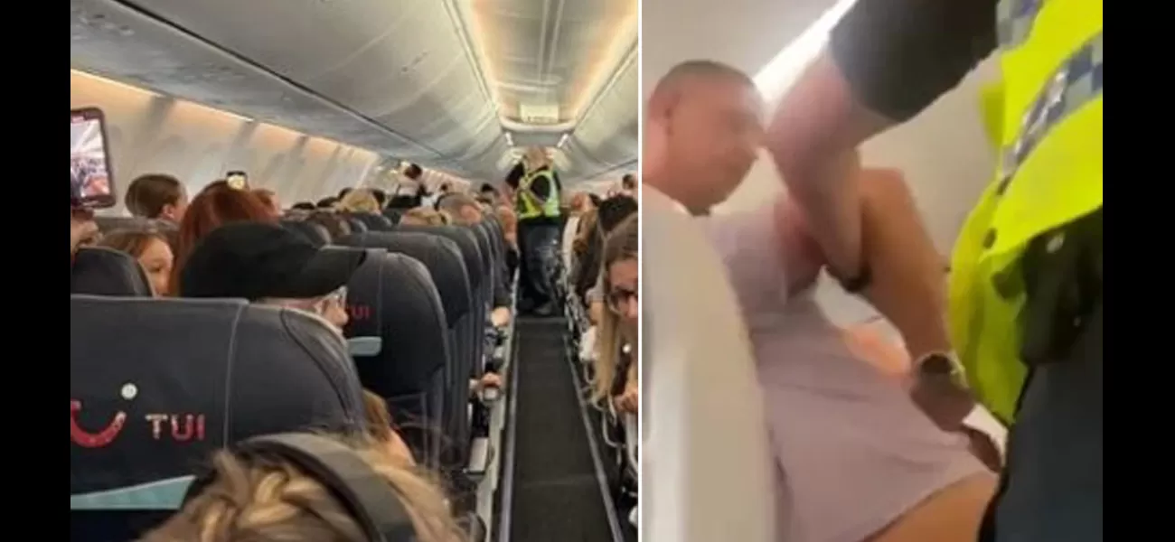 A man was forcefully removed from a TUI flight for attacking staff and refusing to surrender a bottle of gin.