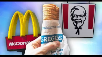 When is the bank holiday schedule for McDonald's, Greggs, and KFC?