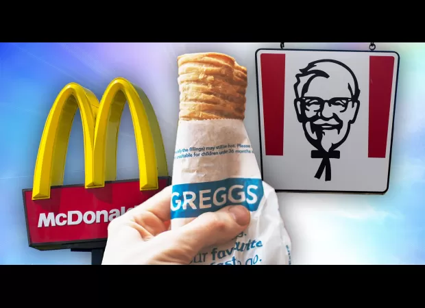 When is the bank holiday schedule for McDonald's, Greggs, and KFC?