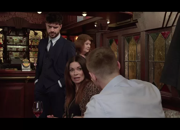 In Coronation Street, Carla faces backlash when Adam reveals her secret about committing murder in front of everyone.