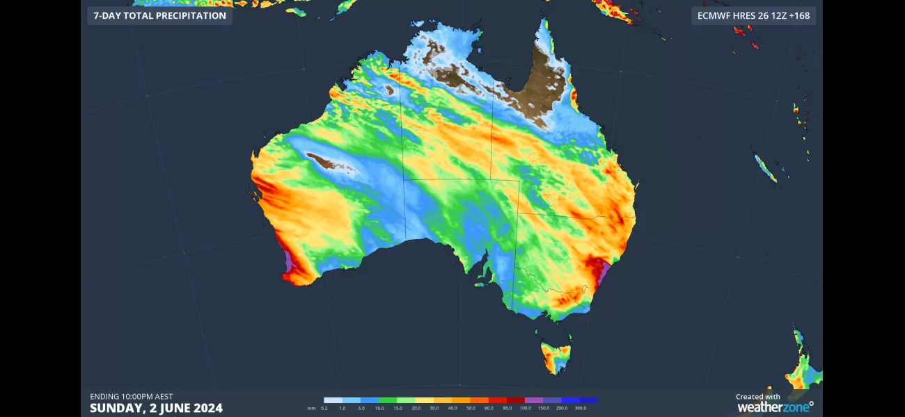 80% of Australia will be drenched by a large rain system in the upcoming week.