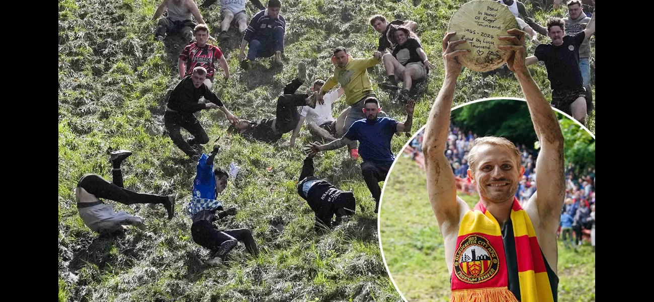 A man from Perth triumphs in a 'crazy' cheese-rolling race in the UK, as he predicted.